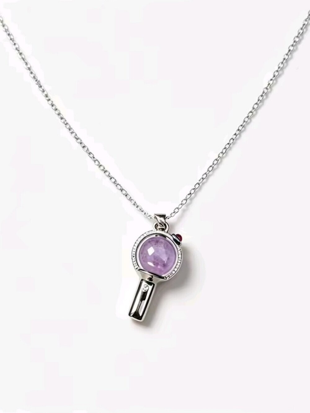 BTS Army Bomb Light Stick Necklace K-Pop Fan Jewelry Silver Tone Pendant